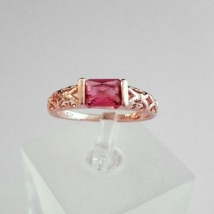18k Red Horizontal Filigree Band
